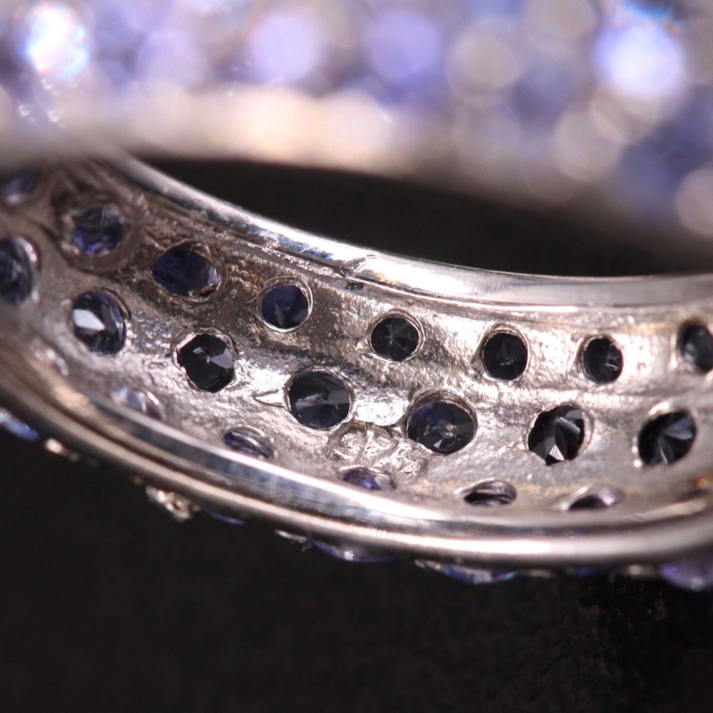 Holiday Sale ✨ Natural Tanzanite Pavé & Sterling Eternity Band • US7.5 - Picture 4 of 5